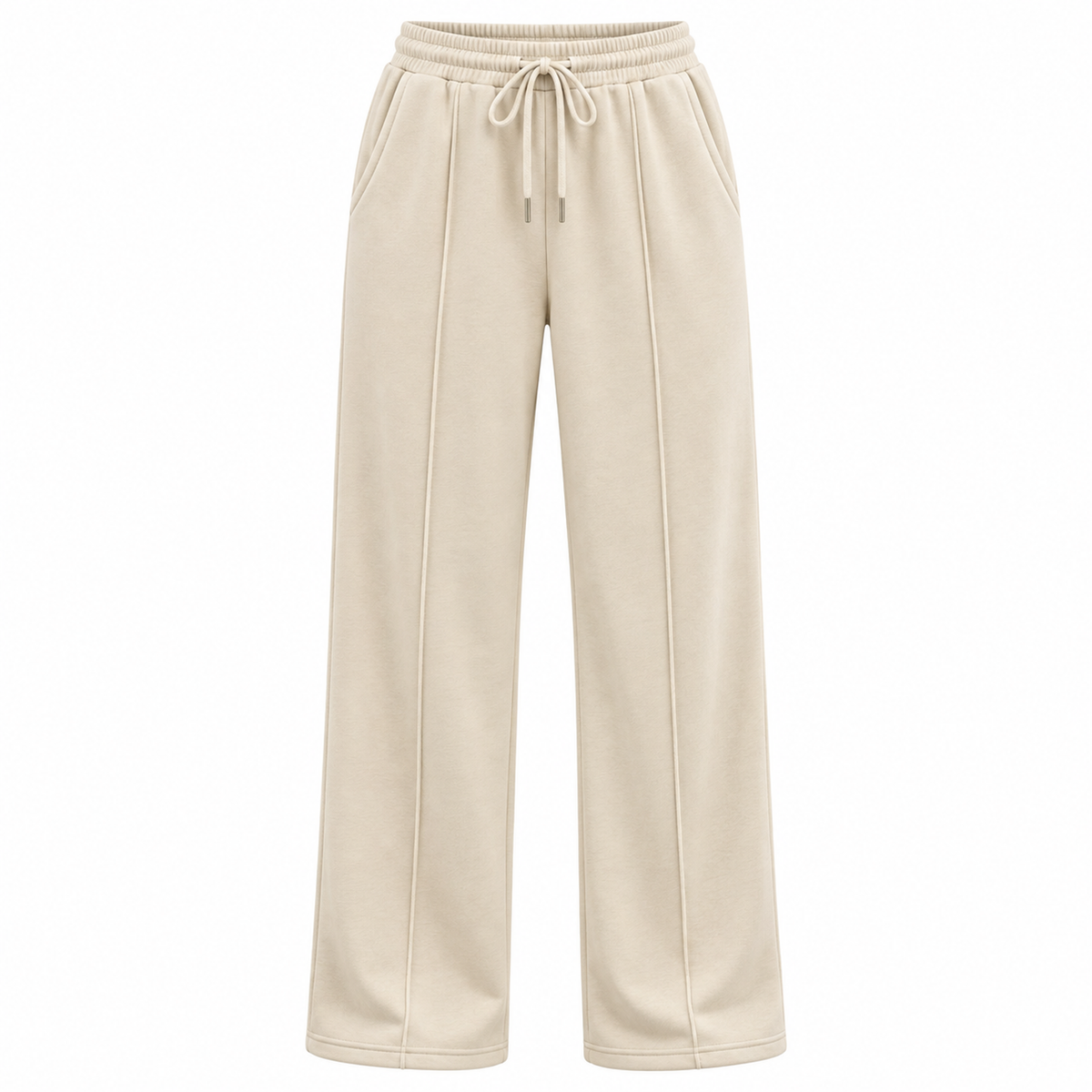 Jogger Bota Recta — tela perchada y ajuste relajado — color beige [ca-cor:beige]