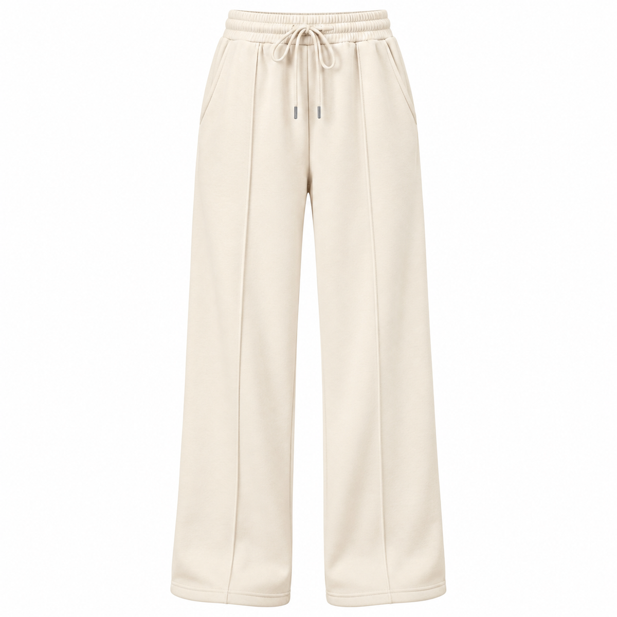 Jogger Bota Recta — tela perchada y ajuste relajado — color crema [ca-cor:crema]