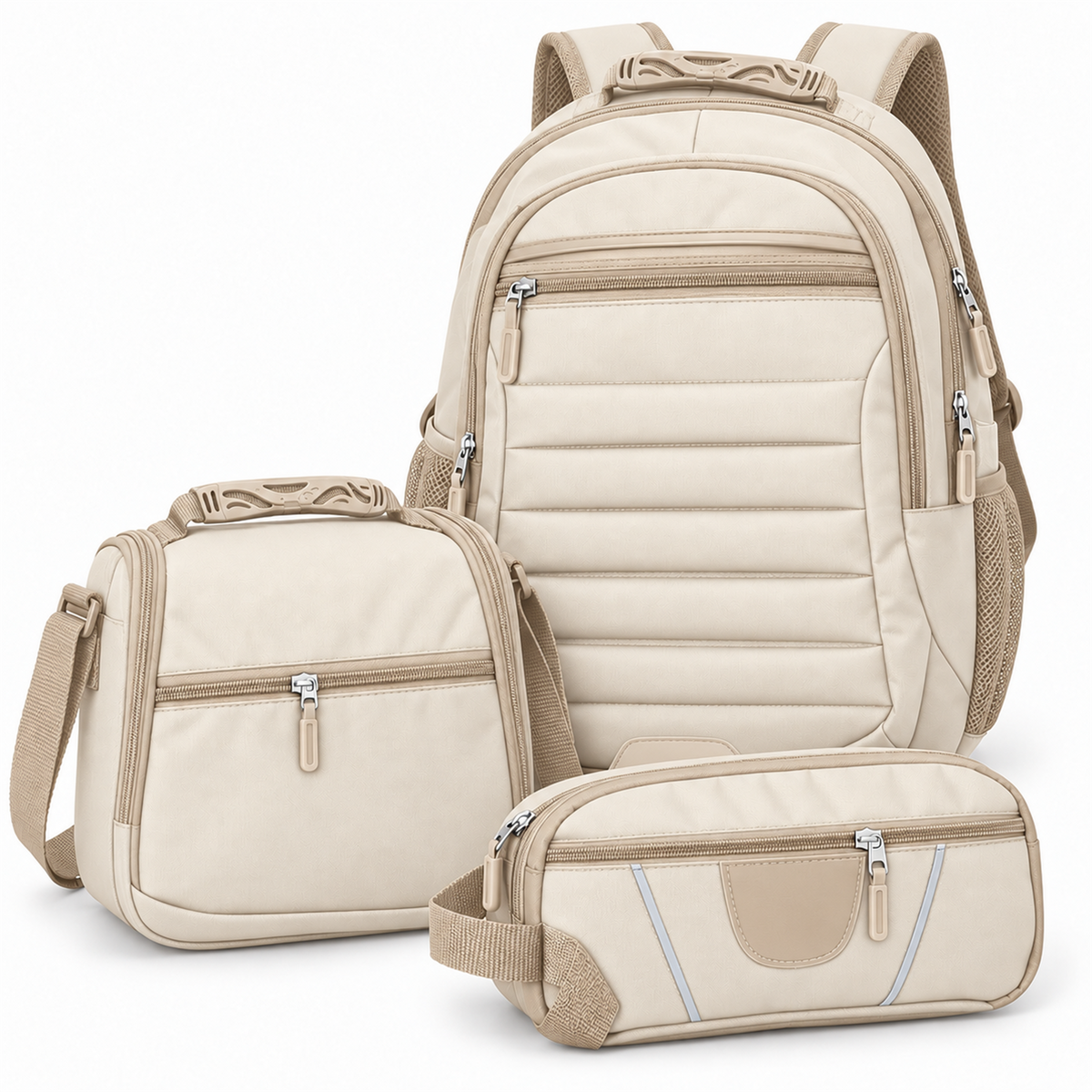 Morral tipo Totto 3 en 1 con lonchera y cartuchera — color crema [ca-cor:crema] [ca-quadro:01-principal]