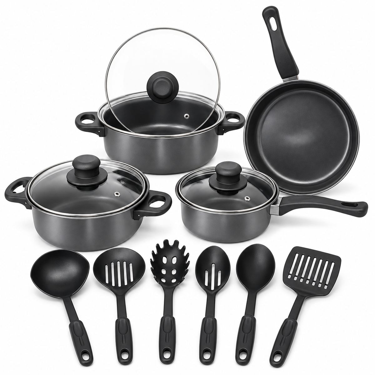Set de Ollas y Utensilios 13 Piezas — mango ergonómico — imagen 7