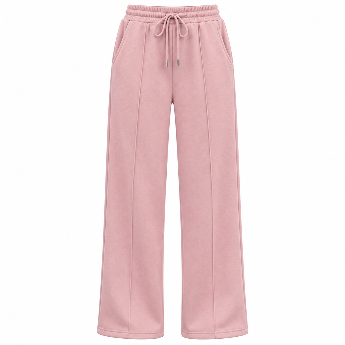 Jogger Bota Recta — tela perchada y ajuste relajado — color palo-de-rosa [ca-cor:palo-de-rosa]