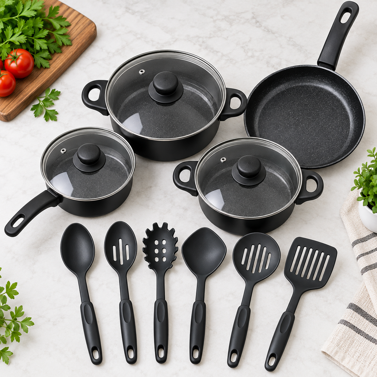 Set de Ollas y Utensilios 13 Piezas — mango ergonómico — imagen 18