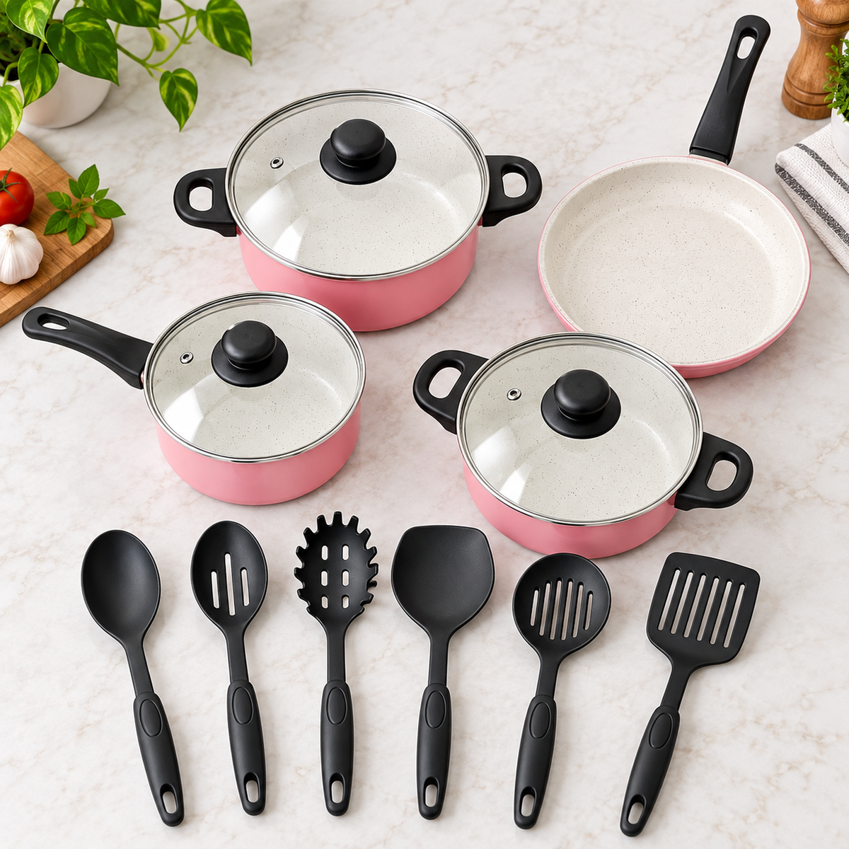 Set de Ollas y Utensilios 13 Piezas — mango ergonómico — imagen 20