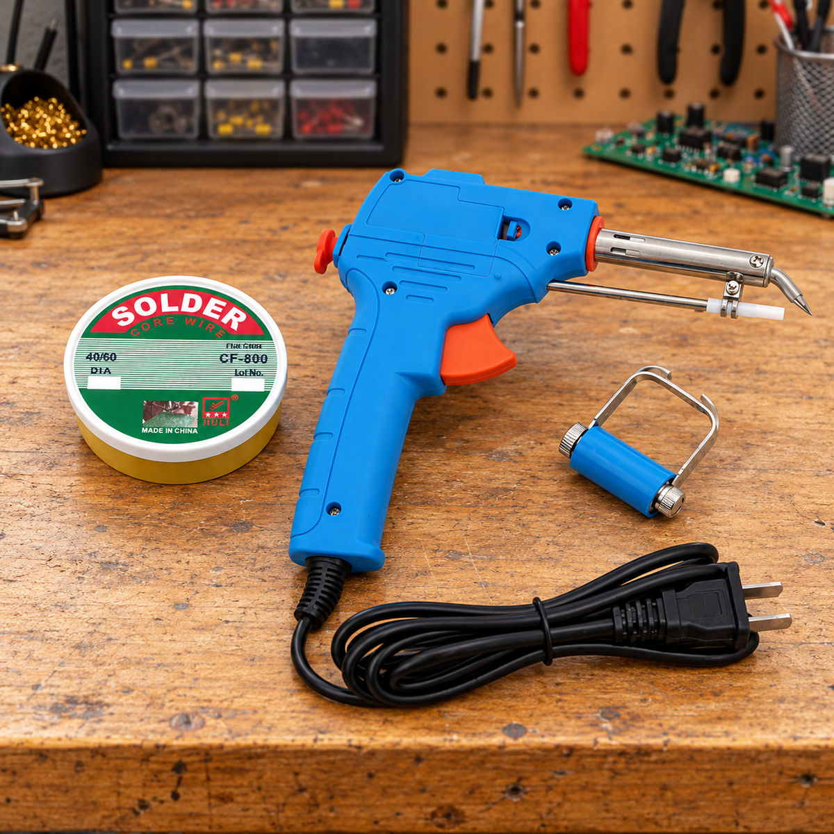 Kit de Soldadura: Pistola, Estaño y Soporte — imagen 2