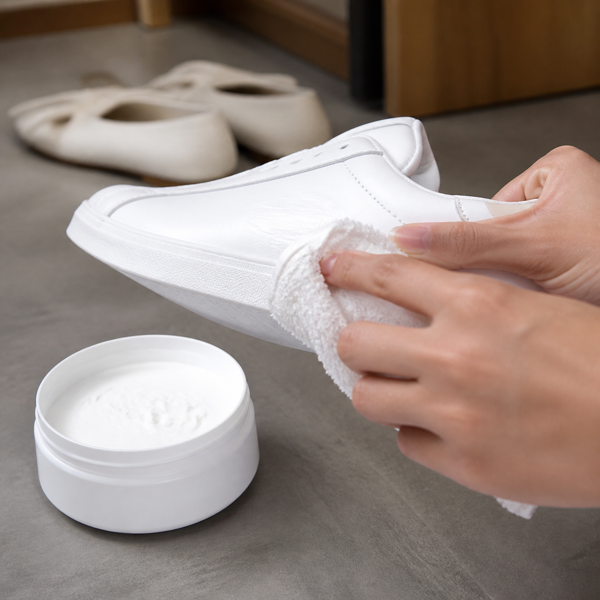 Crema Limpiadora de Zapatos — sin agua, se frota y brilla