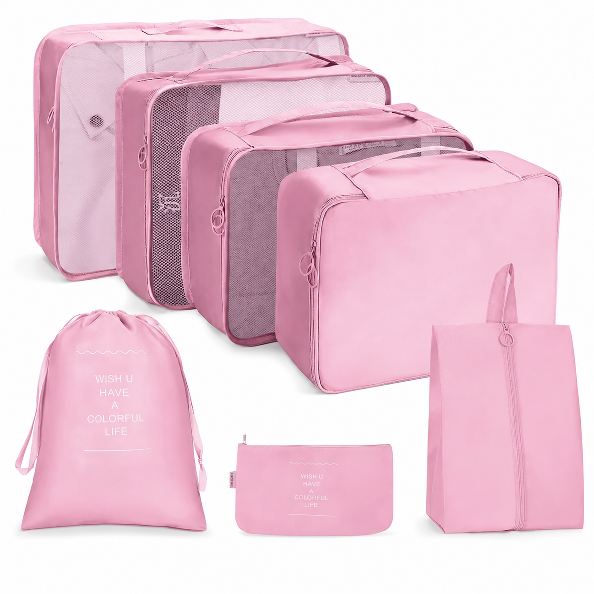 Set de Bolsas Organizadoras de Maleta — nailon con malla — imagen 1
