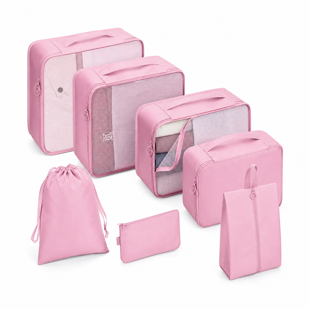 Set de Bolsas Organizadoras de Maleta — nailon con malla — imagen 5
