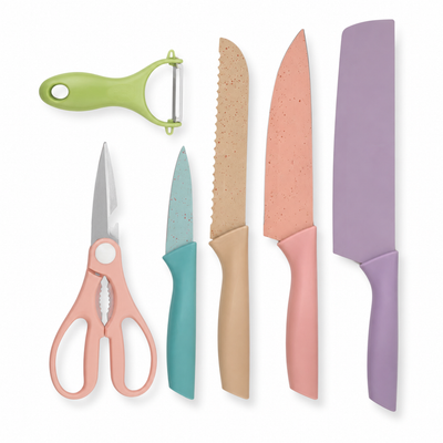 Set de Cuchillos 6 Piezas — acero inoxidable, apto lavavajillas