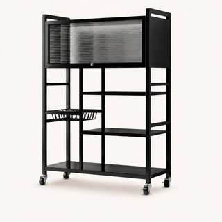 Estante de Cocina 5 Niveles con Persiana y Ruedas