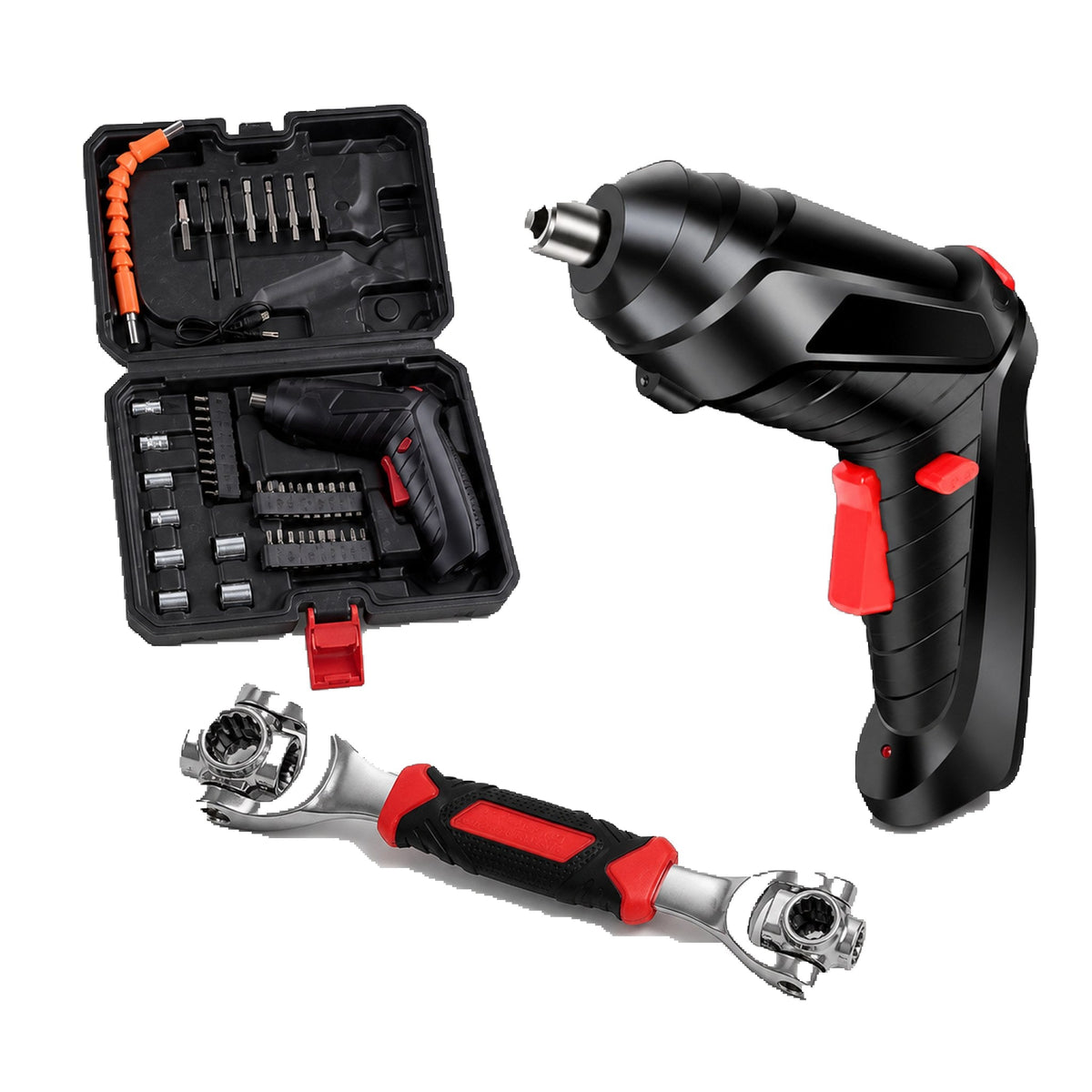 Llave 48 en 1 + Destornillador Eléctrico 47 Piezas