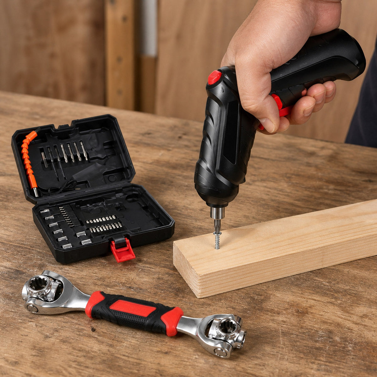 Llave 48 en 1 + Destornillador Eléctrico 47 Piezas