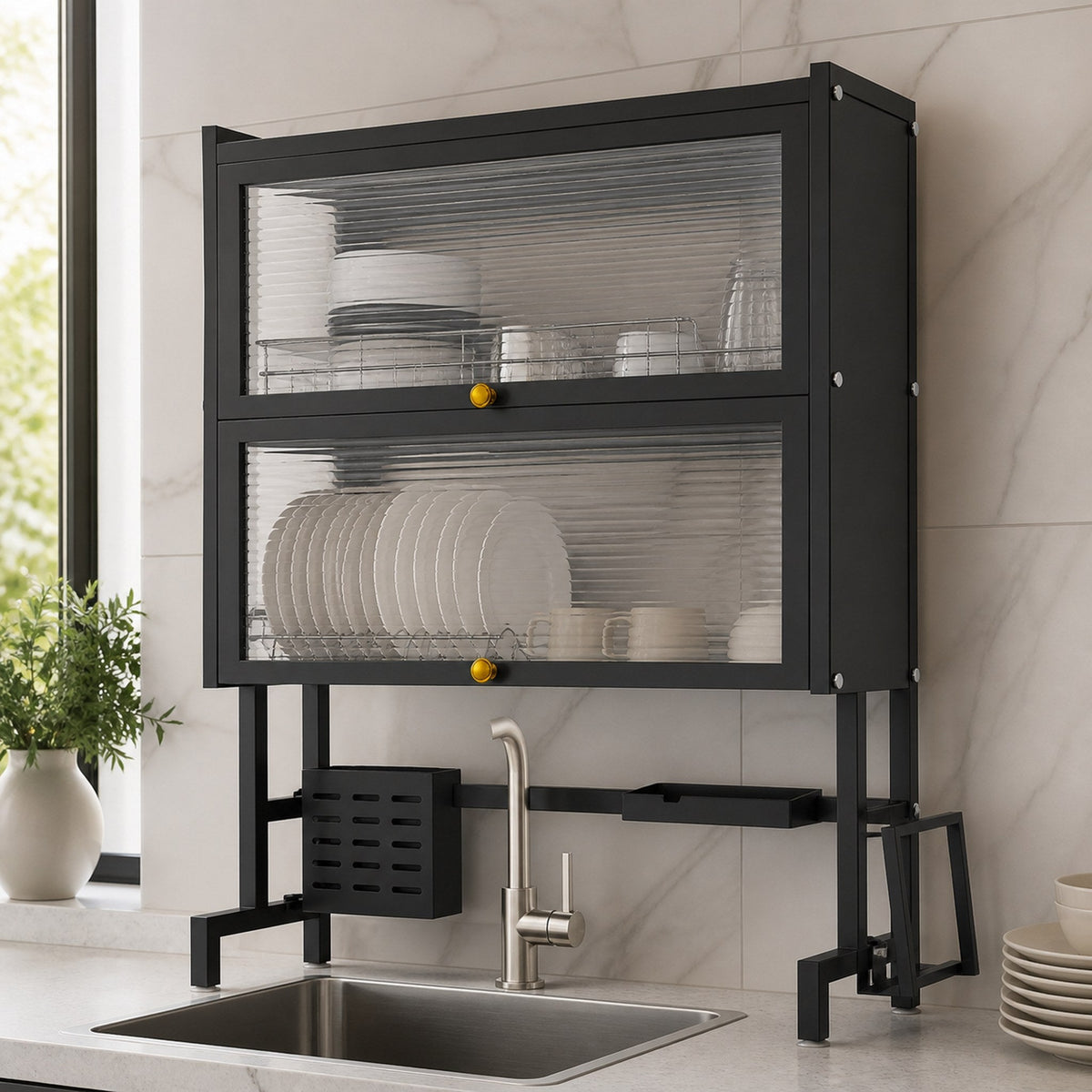 Escurridor Doble Tapa 65 cm sobre Fregadero