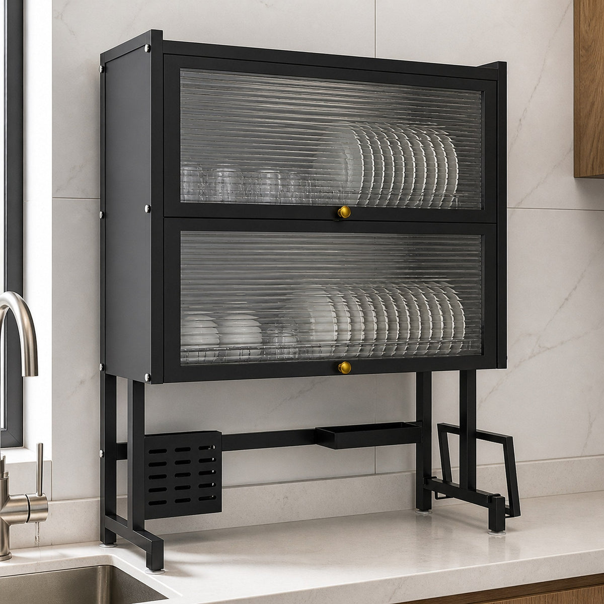 Escurridor Doble Tapa 65 cm sobre Fregadero