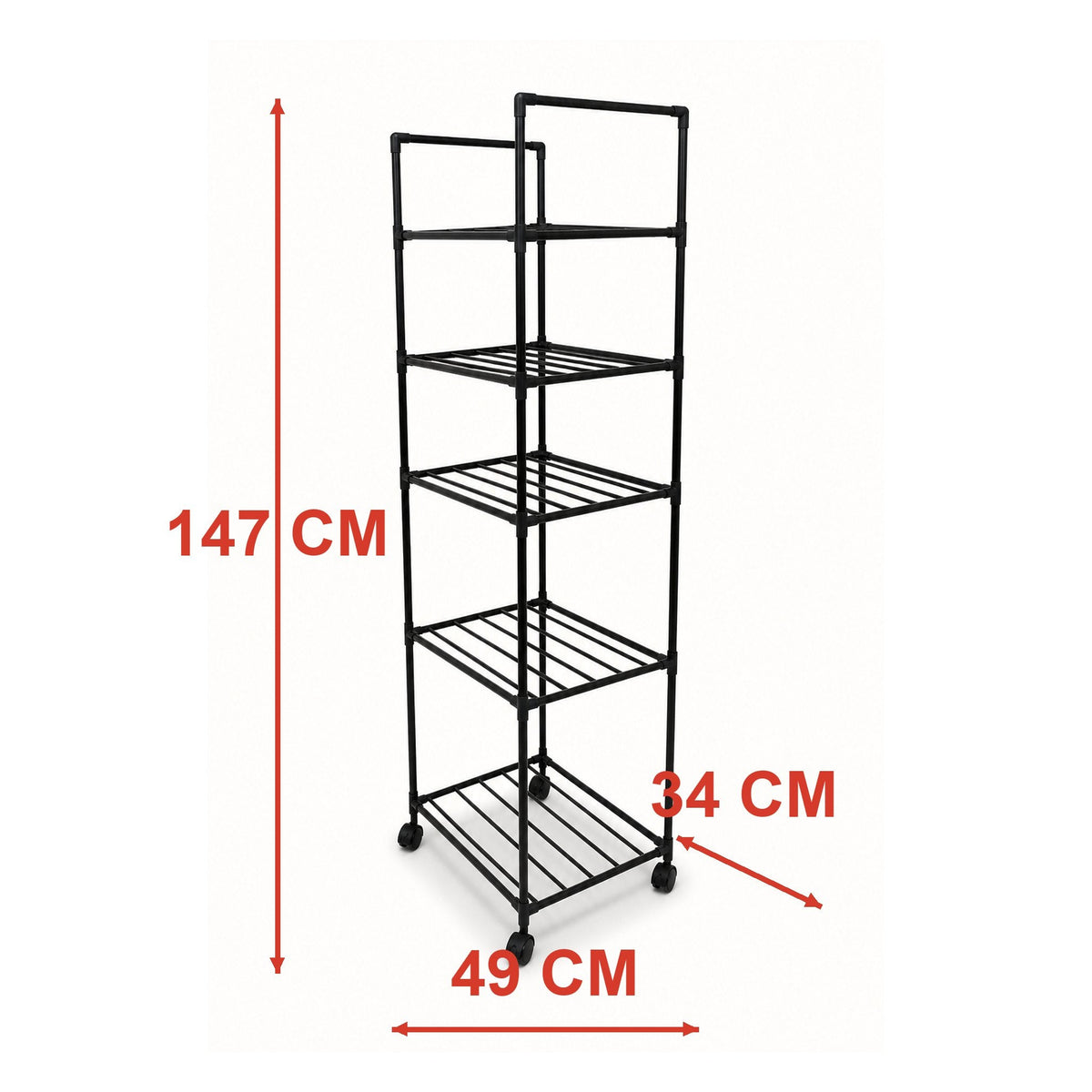 Estante de Cocina 5 Niveles con Ruedas — 147 cm de alto — imagen 6