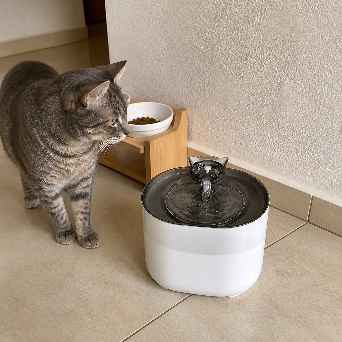 Fuente de Agua para Mascotas Inalámbrica 2,2 L — 02-contexto
