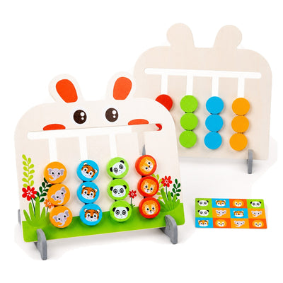 Juego Didáctico de Animales Montessori — madera y tarjetas de secuencia