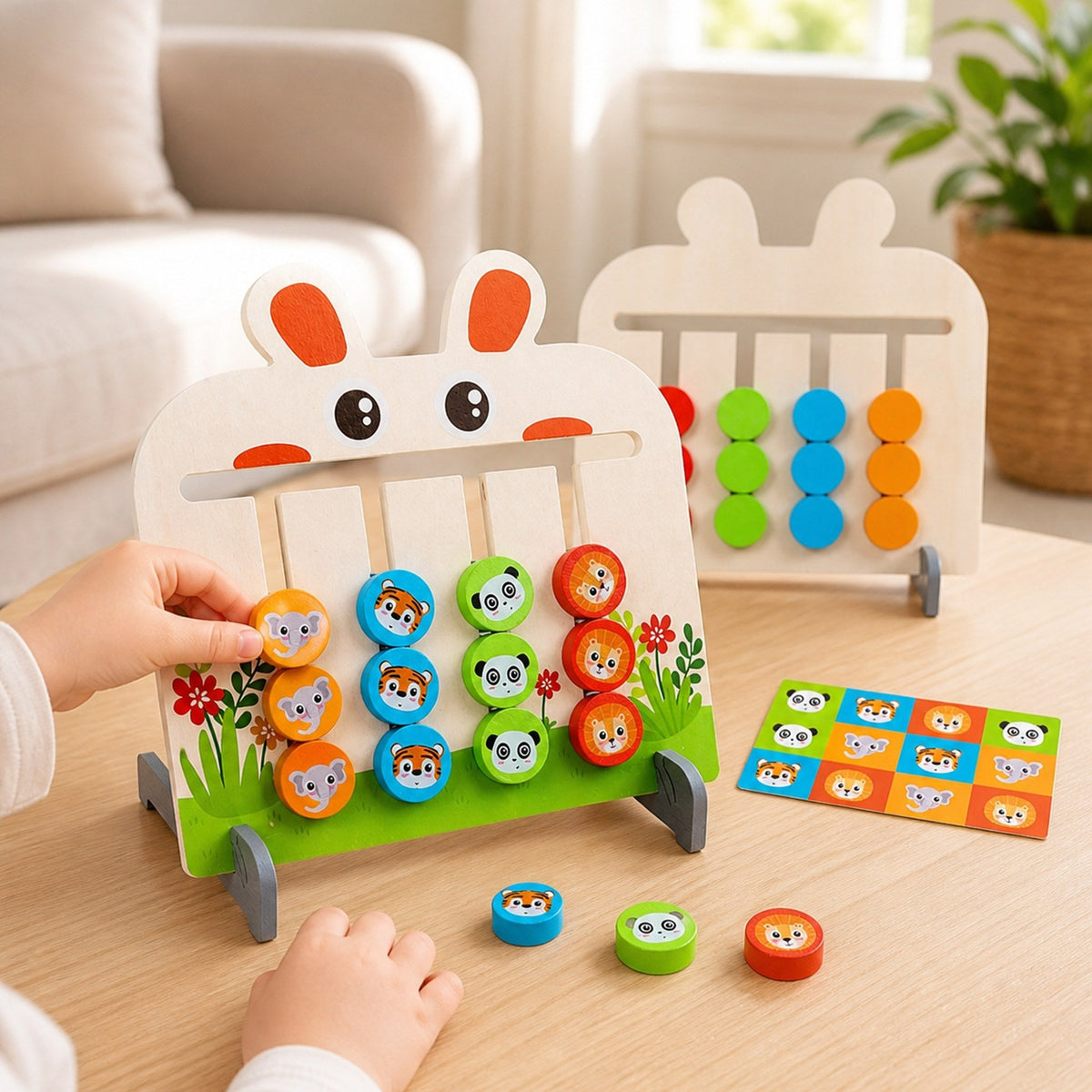 Juego Didáctico de Animales Montessori — madera y tarjetas de secuencia