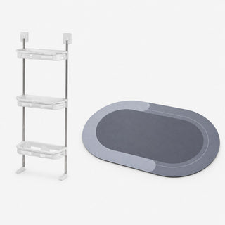 Combo Baño: Organizador 3 Niveles + Tapete Absorbente