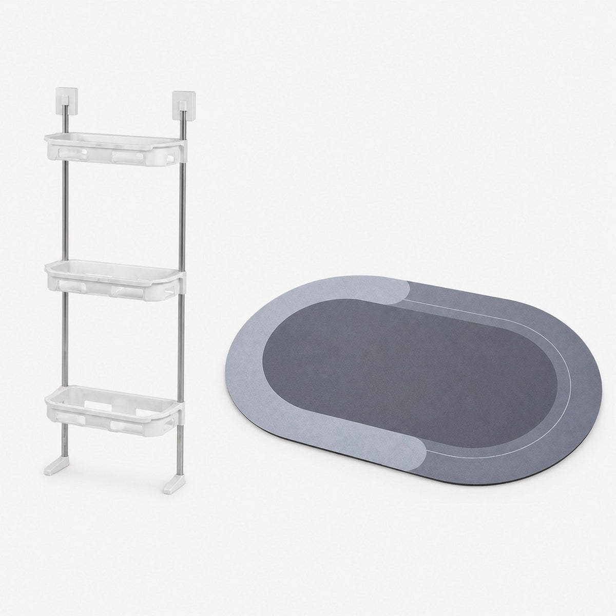 Combo Baño: Organizador 3 Niveles + Tapete Absorbente — 01-principal