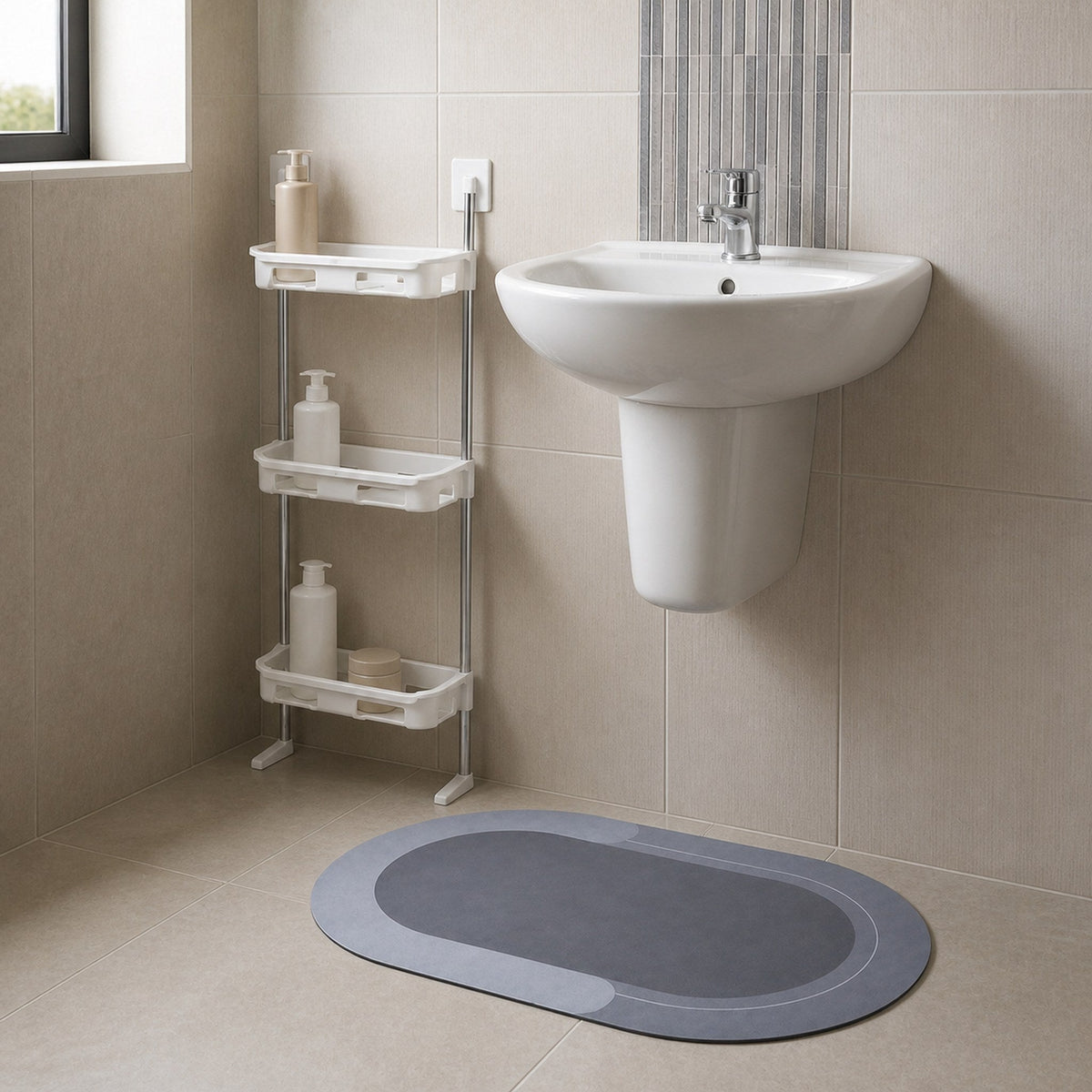 Combo Baño: Organizador 3 Niveles + Tapete Absorbente — imagen 2