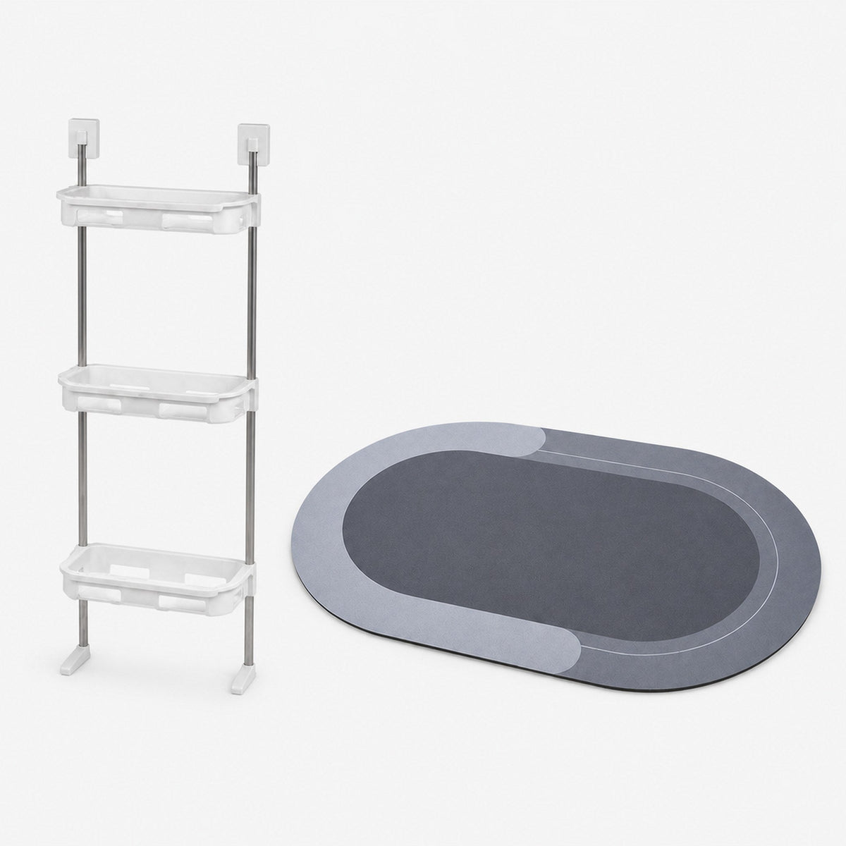 Combo Baño: Organizador 3 Niveles + Tapete Absorbente — 05-tecnica